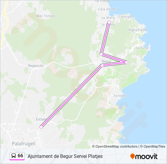 Mapa de 66 de autobús