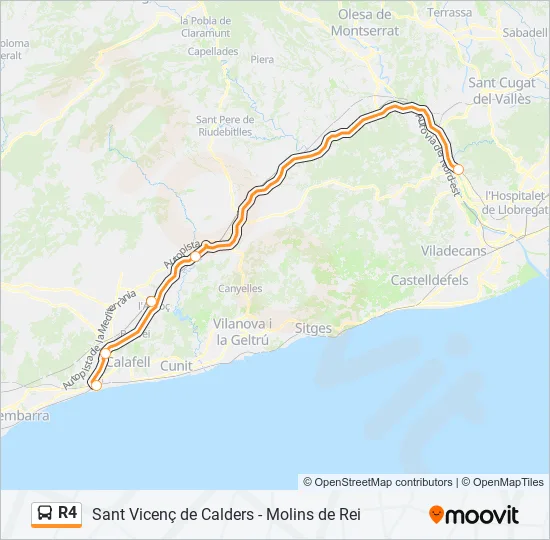R4 Bus Line Map