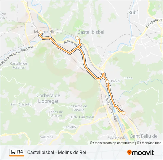 R4 Bus Line Map
