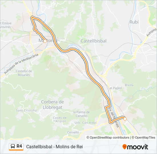 R4 bus Mapa de línia