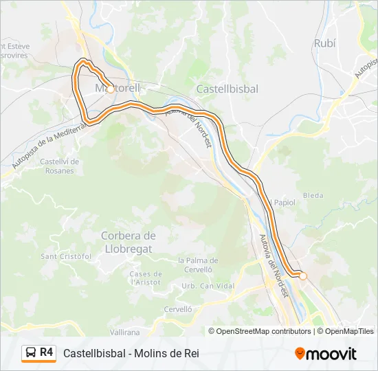 R4 Bus Line Map