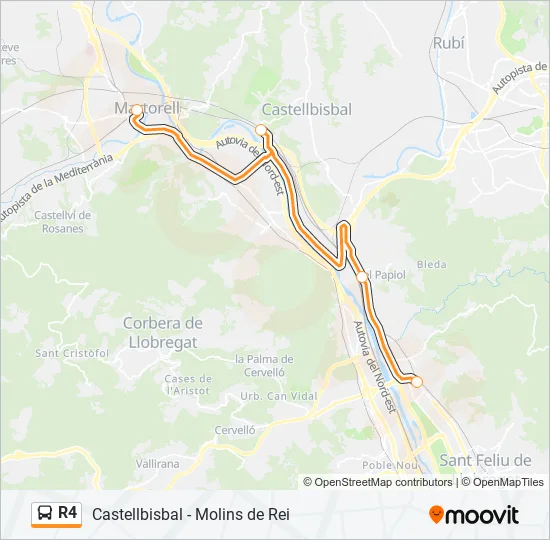R4 Bus Line Map