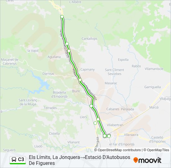 Mapa de C3 de autobús
