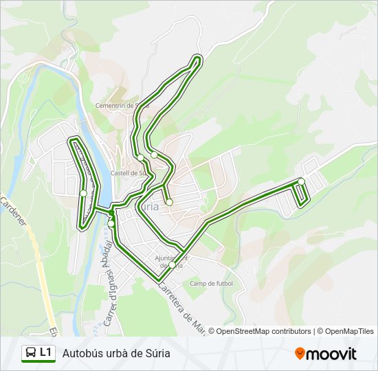 Mapa de L1 de autobús