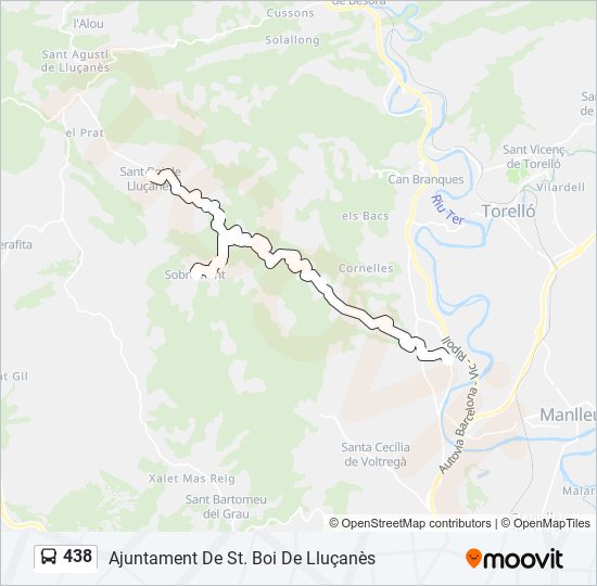 Mapa de 438 de autobús