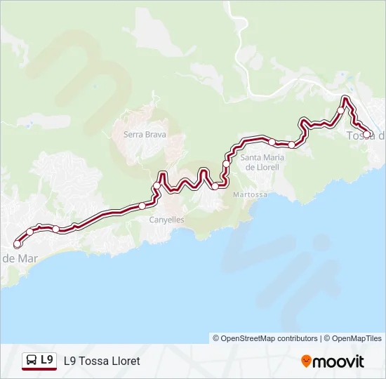 L9 Bus Line Map