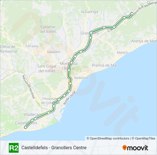 Mapa de R2 de tren