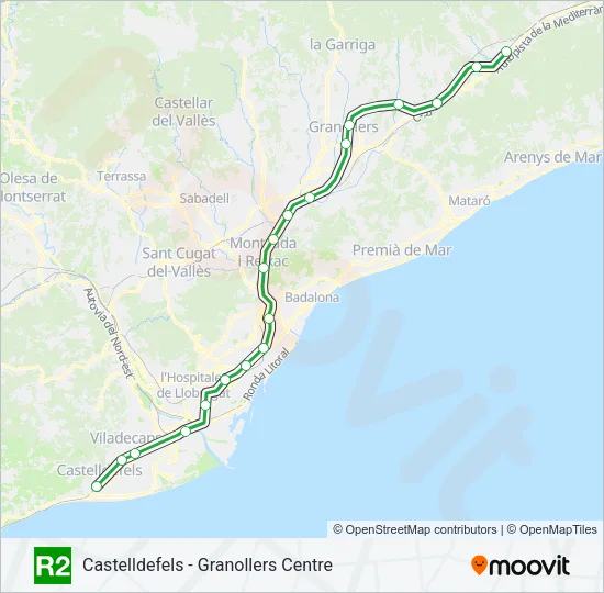 R2 Train Line Map