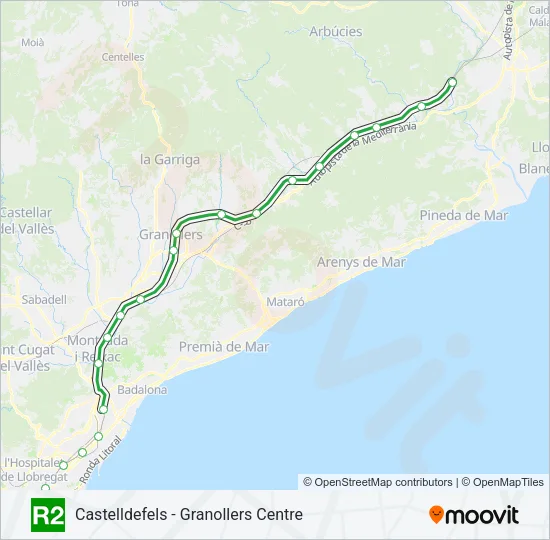 R2 Train Line Map