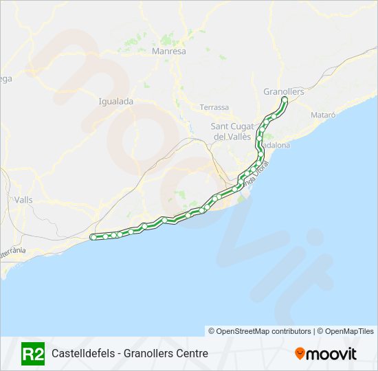 R2 Train Line Map