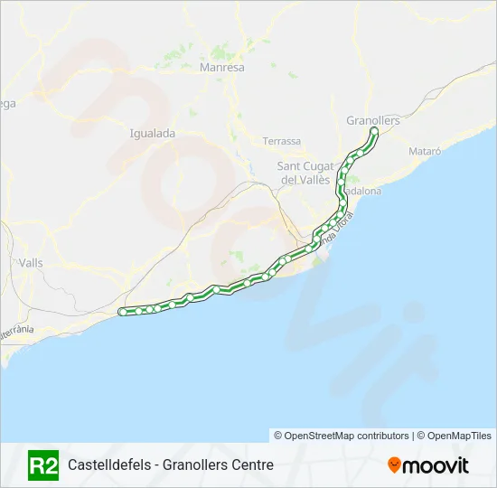 R2 tren Mapa de línia
