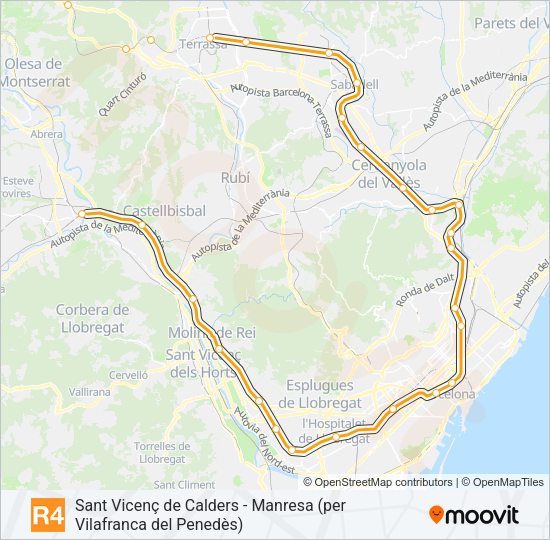 Mapa de R4 de tren