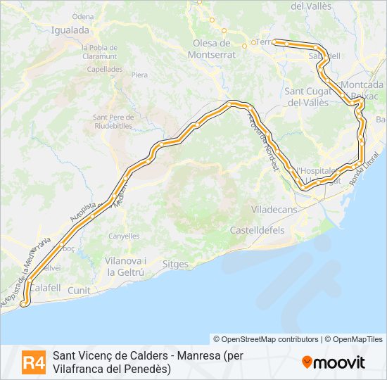 Mapa de R4 de tren
