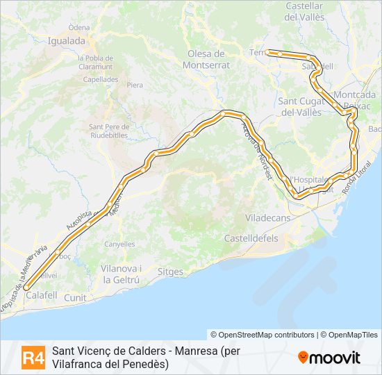 Mapa de R4 de tren
