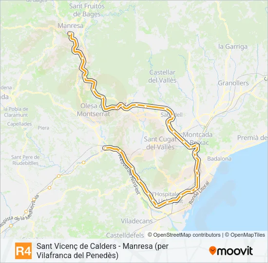 R4 tren Mapa de línia