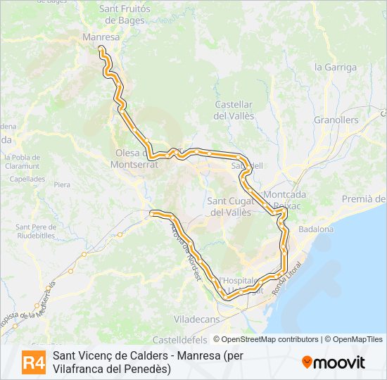 Mapa de R4 de tren