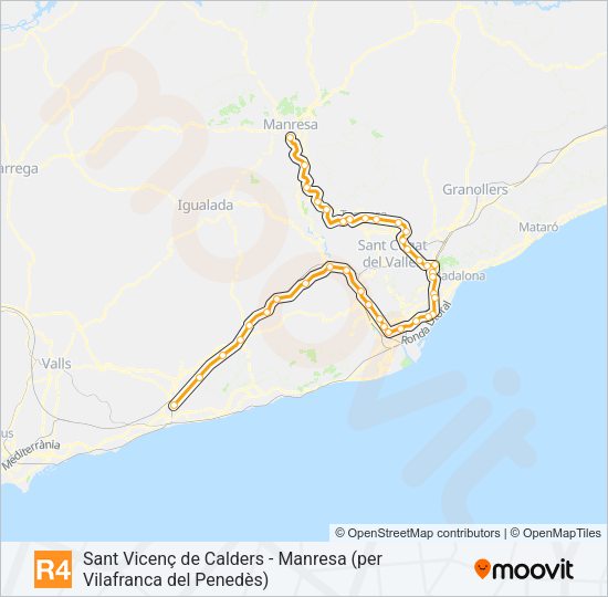 Mapa de R4 de tren