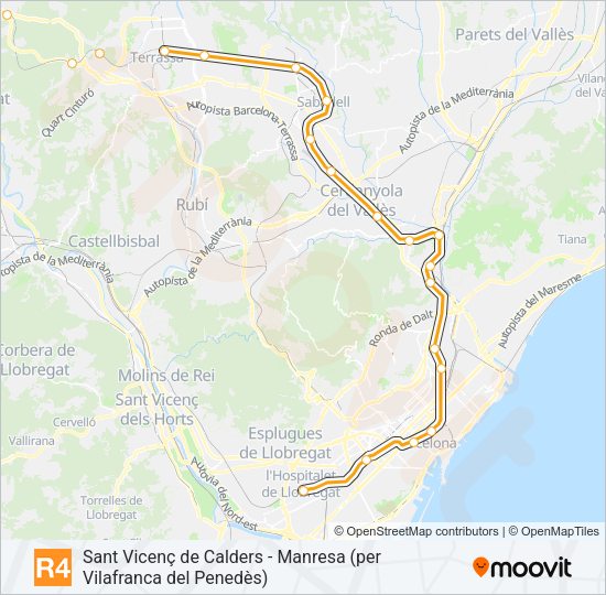 R4 Train Line Map