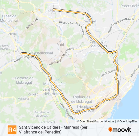 R4 Train Line Map