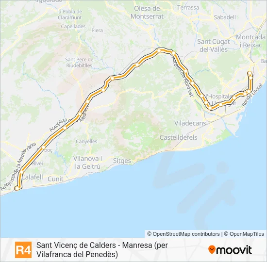 R4 Train Line Map