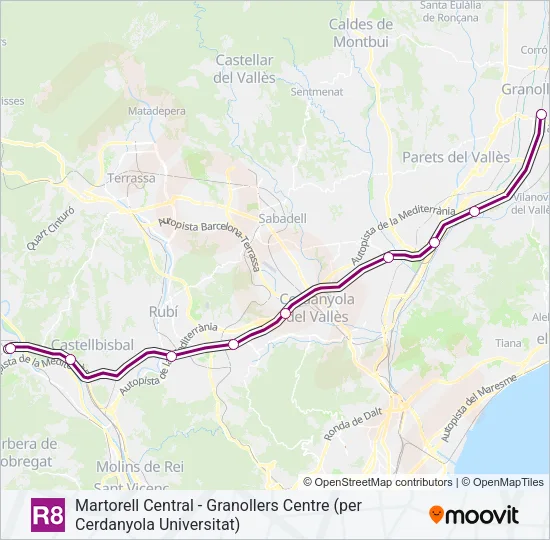 R8 Train Line Map