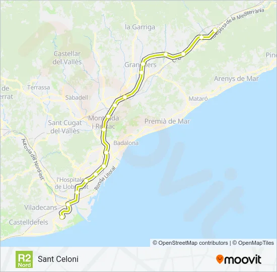 R2N Train Line Map