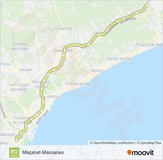 R2N Train Line Map