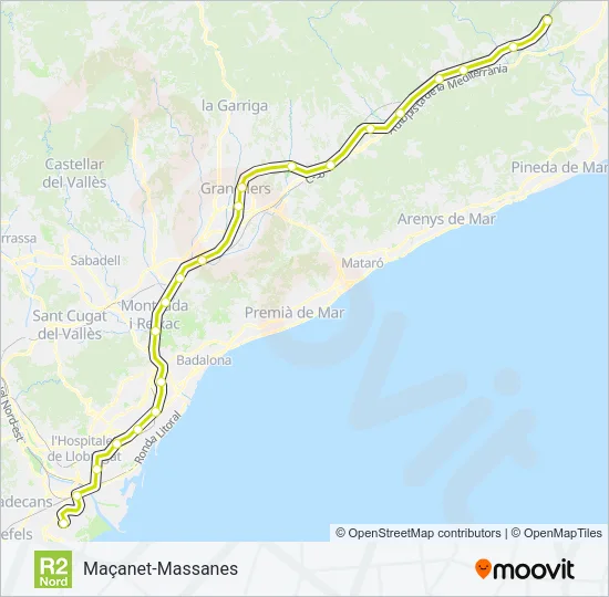 R2N Train Line Map