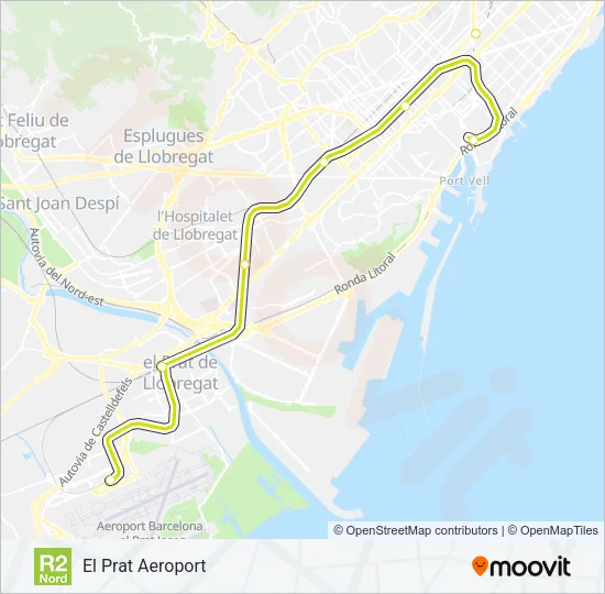 R2N Train Line Map