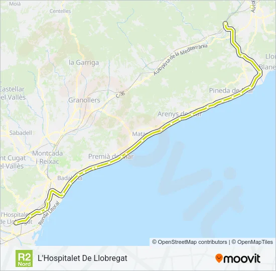 R2N Train Line Map