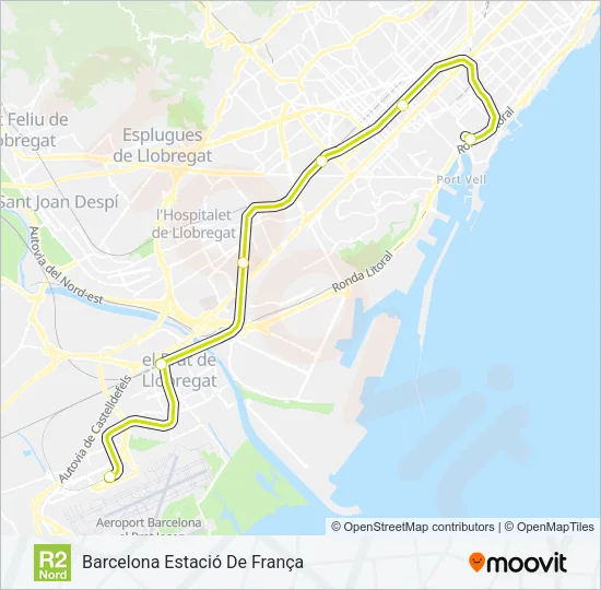 R2N Train Line Map