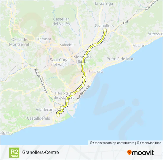 R2N Train Line Map