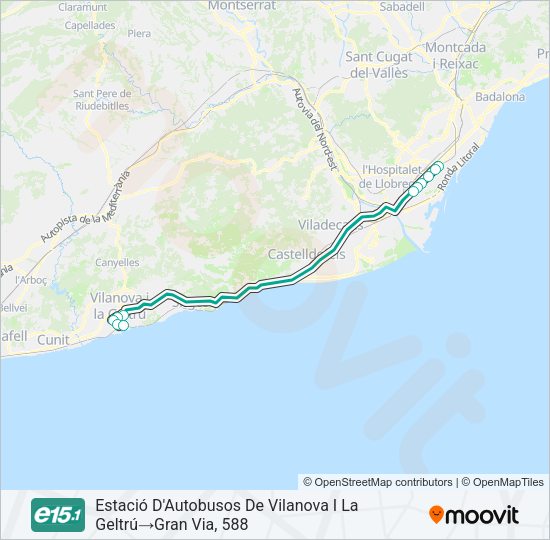 Mapa de E15.1 de autobús