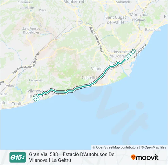 E15.1 bus Mapa de línia
