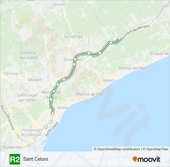 R2 Train Line Map