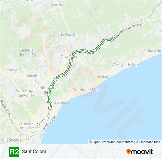 R2 Train Line Map