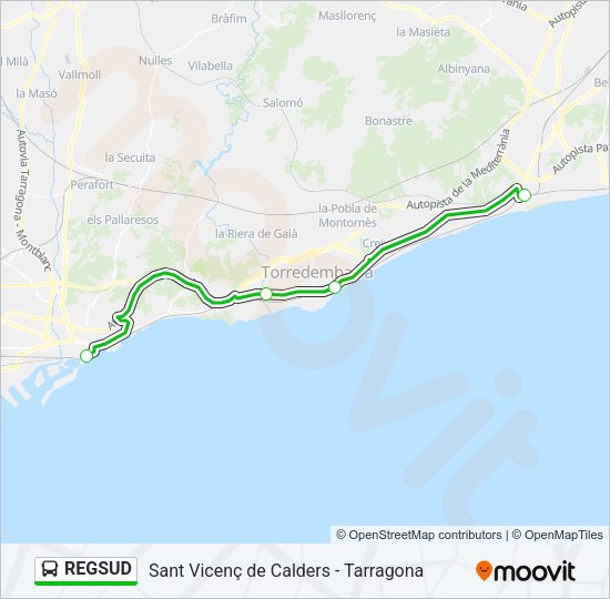 REGSUD Bus Line Map