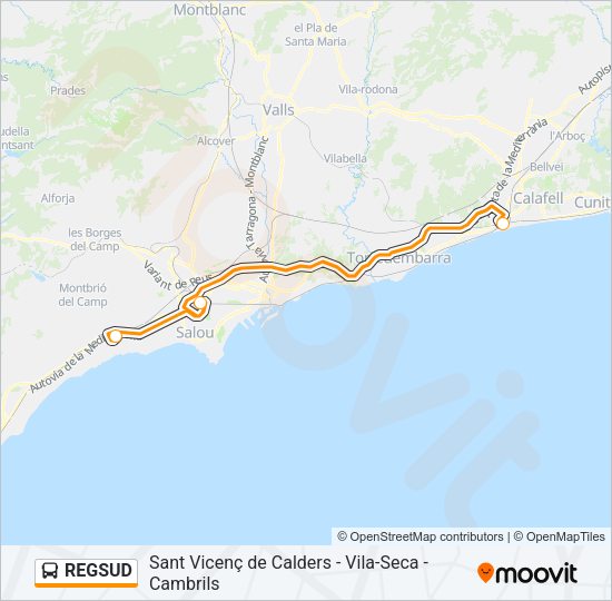 REGSUD Bus Line Map