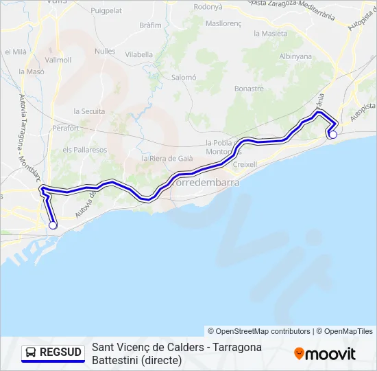 REGSUD Bus Line Map
