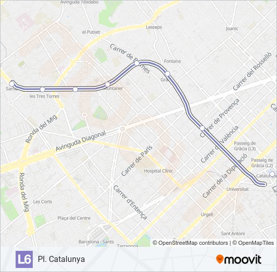 Mapa de L6 de metro