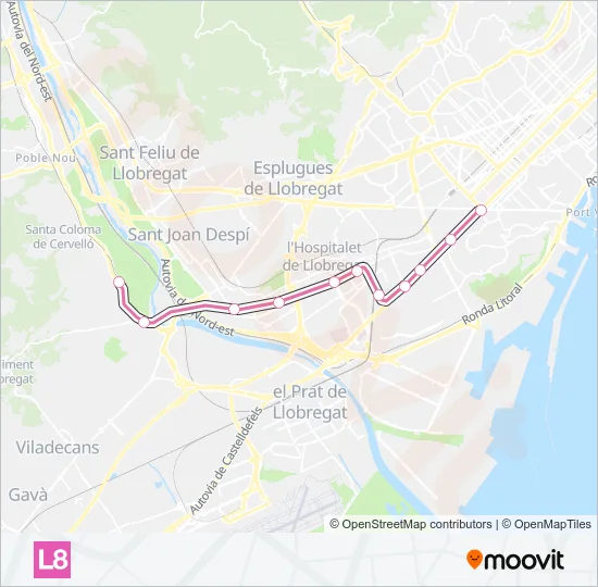 L8 Metro Line Map