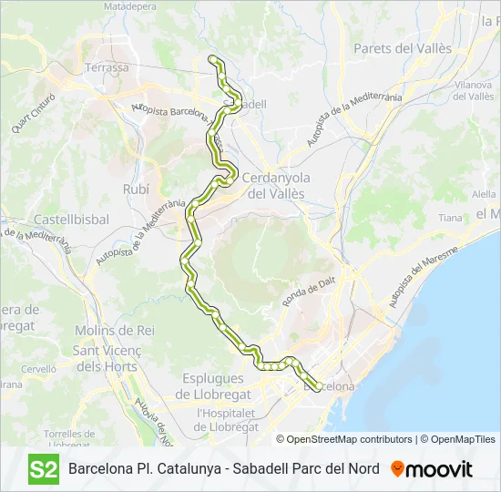 S2 Train Line Map