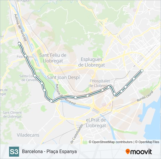 Mapa de S3 de tren