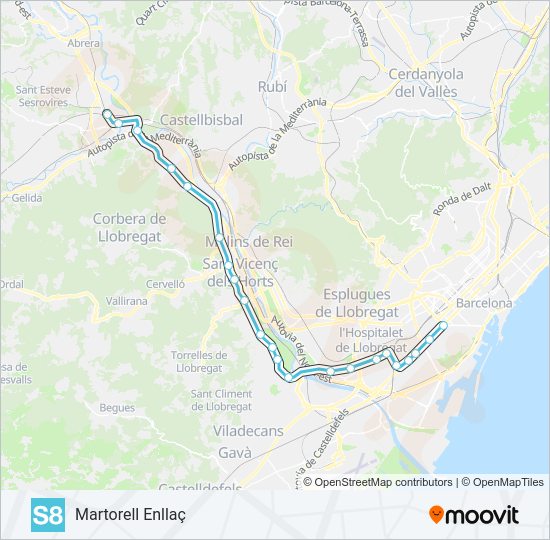 S8 Train Line Map
