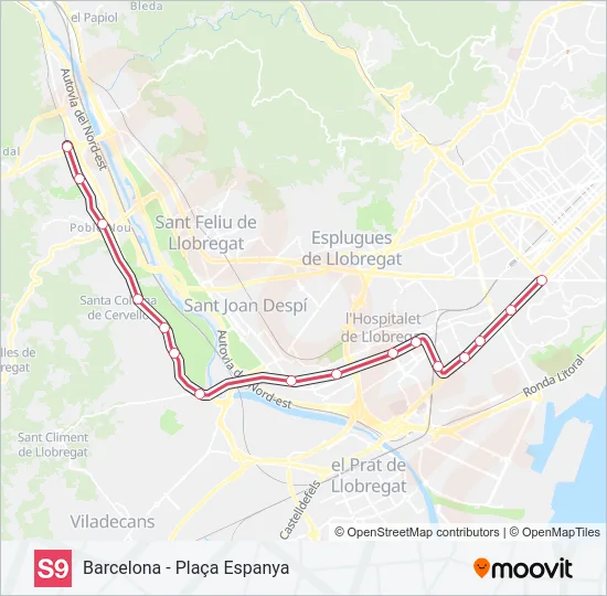 S9 Train Line Map