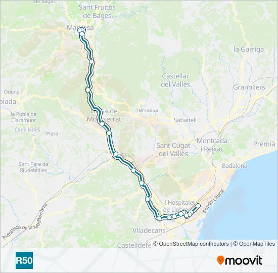 R50 Train Line Map