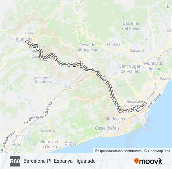 Mapa de R60 de tren