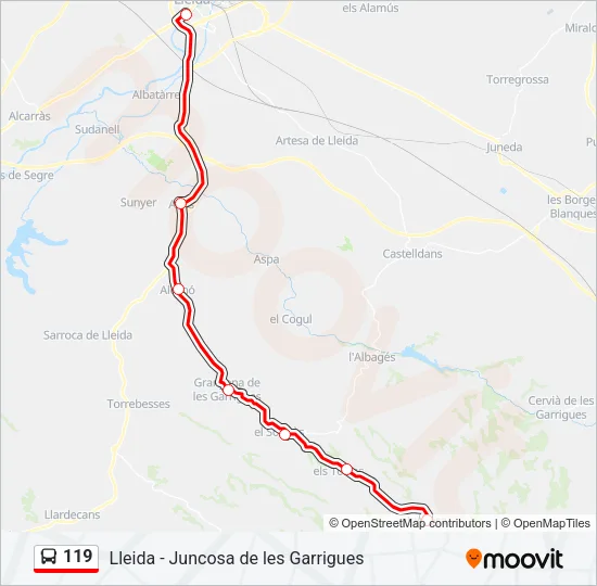 119 Bus Line Map