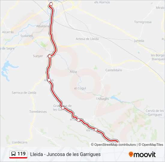 119 Bus Line Map