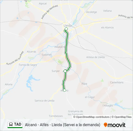 TAD Bus Line Map
